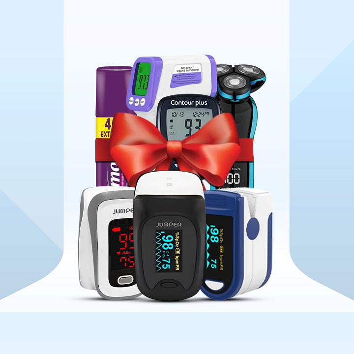 Pulse oximeter and combo pack medical device for measuring blood oxygen level and pulse rate, available at RemediMart Bangladesh