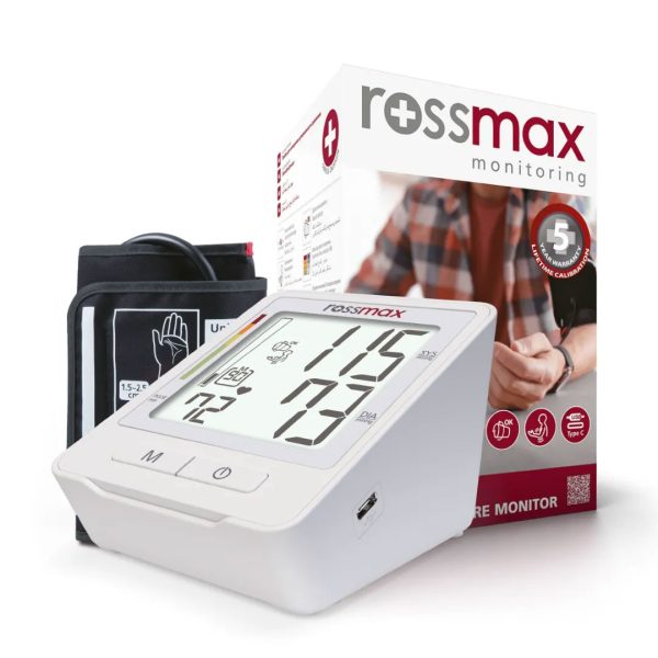 Rossmax Z1 Automatic Blood Pressure Monitor with large LCD display and upper arm cuff for accurate blood pressure measurement